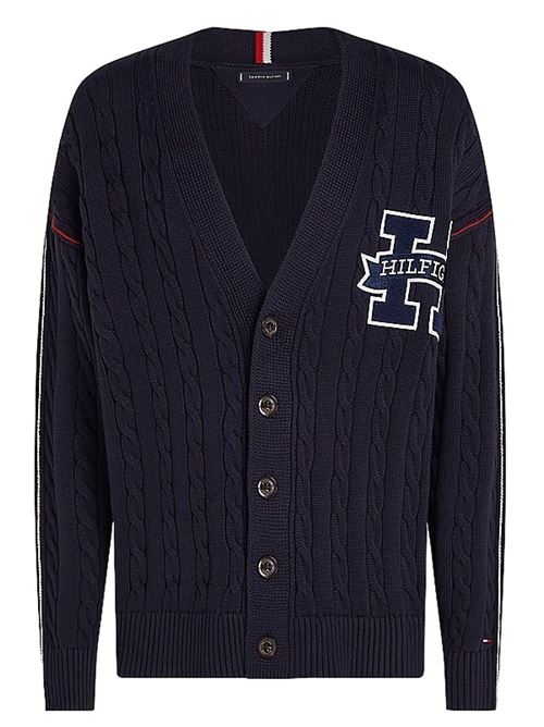 Cardigan con trecce a contrasto RWB Tommy Hilfiger | MW0MW35479DW5.DW5